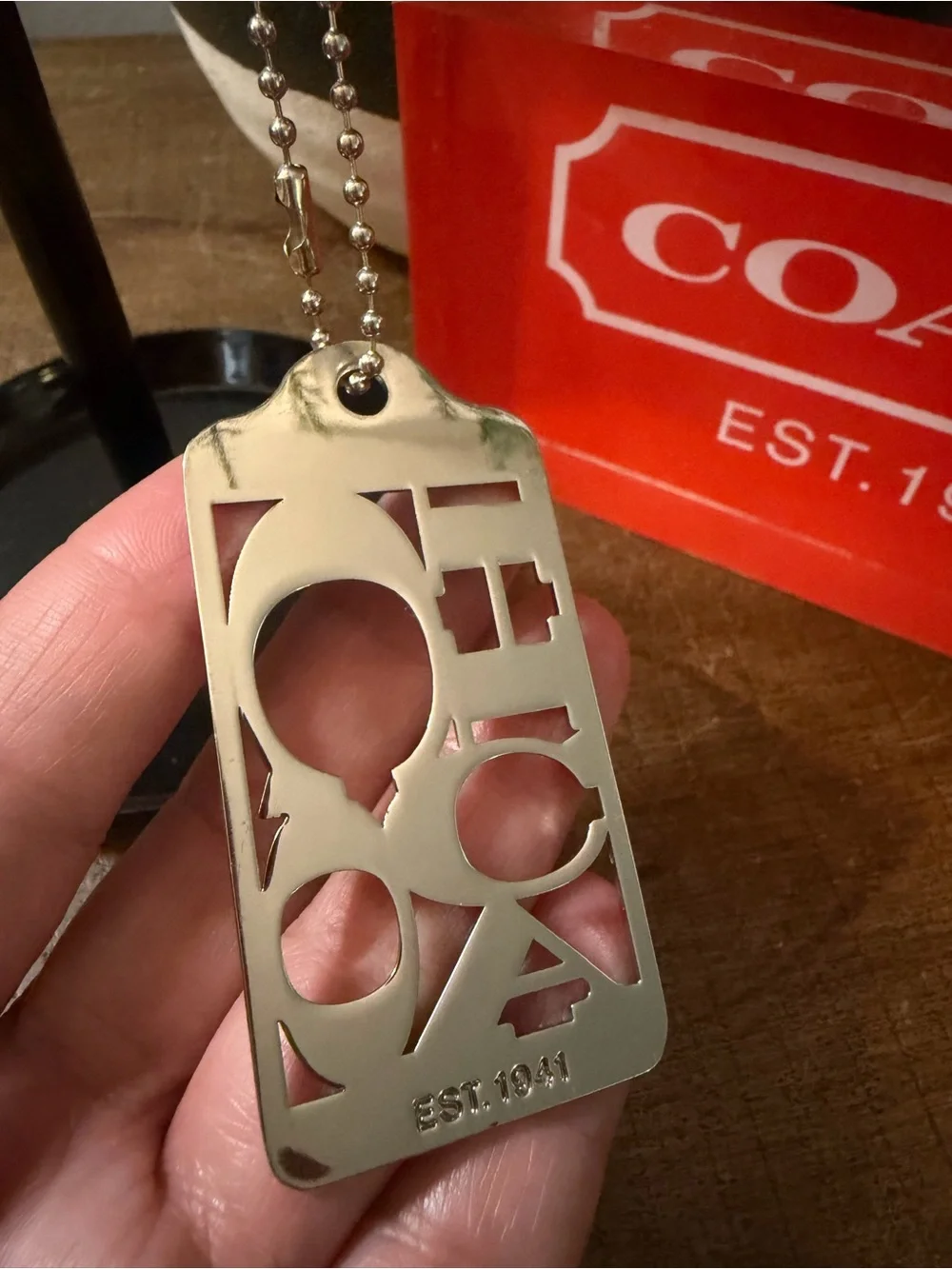 Coach 70th Anniversary XL Metal Hang Tag